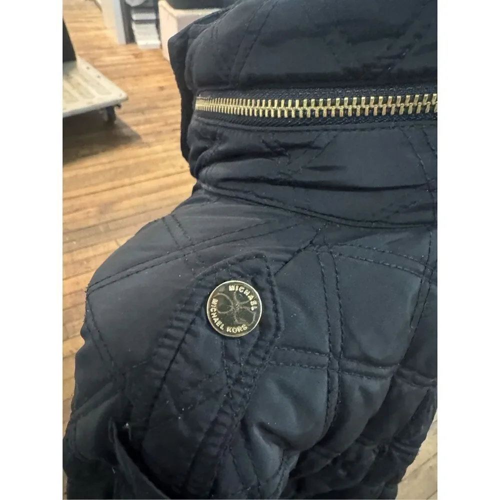 Michael kors mkblack/gold  quilted packable Jacket/coat hooded plus size 1xl